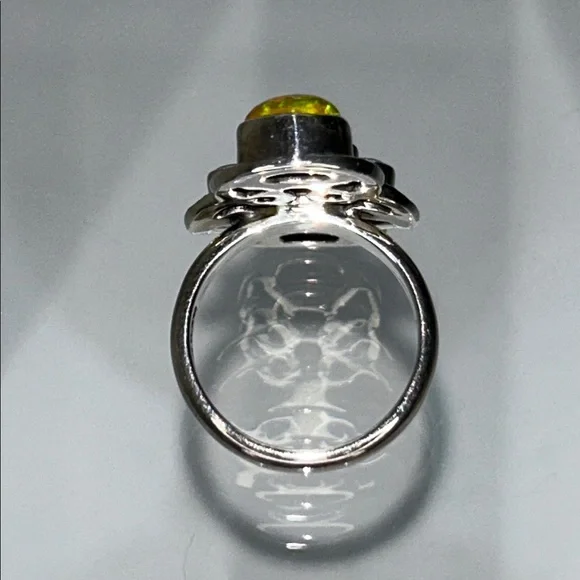 NWOT Genuine Ethiopian Opal Blue Topaz Gemstone Sterling Silver Ring Bohemian - Picture 8 of 11